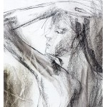 Charcoal drawing Original Artistic sketch Nude Modern Figurative graphic art Woman Wall decor - BYSQOQ0N6