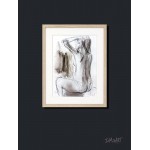 Charcoal drawing Original Artistic sketch Nude Modern Figurative graphic art Woman Wall decor - BYSQOQ0N6
