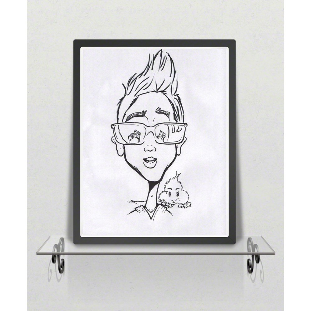 Custom Black and White Head Caricature Unique Personalized Drawing Handmade Gift from Your Photo - B4E2NBVT7