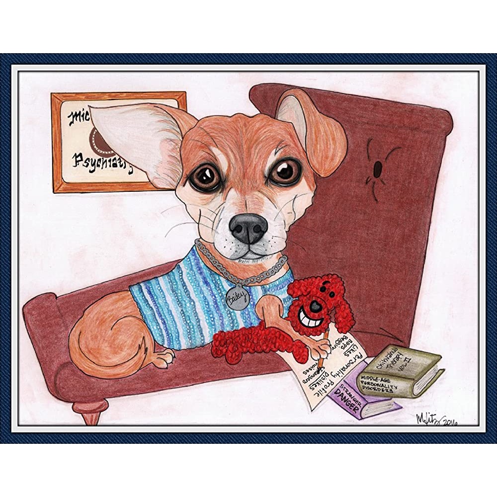 Dog Drawing Custom Pet Portrait Personalized Unique Gifts for Pet Lovers 11x14 - BV9SIQ7ID