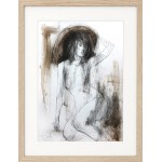 Original charcoal sketch Wall decor Artistic drawing Nude Woman Modern Figurative art - B6C1U637Q