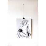 Original Nude sketch Modern wall art Artistic Charcoal and ink drawing Woman Figurative art - BGSPWM5GL