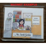 School Principal Gift Personalized Custom Cartoon Print 8x10 9x12 Magnet or Keychain - B7E95KIKC