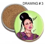 SELENA QUINTANILLA DRAWING 3.5 COASTERS CORKED BACK SELECT FROM FOUR BEAUTIFUL DRAWINGS ART - B5Y99D4FG