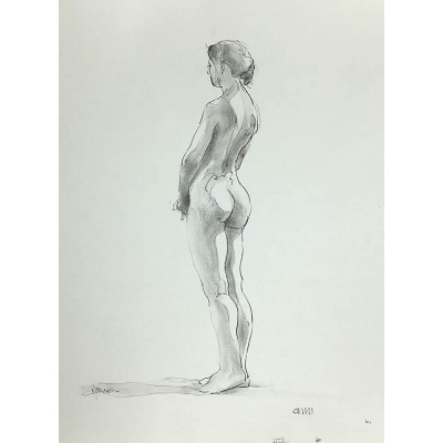 Standing Woman Original Life Drawing from Model - BQMI2FAYE