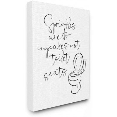 Stupell Industries Sprinkles Funny Ink Drawing Bathroom Design by Milli Villa Wall Art 16 x 20 Canvas - BI1X3APRQ