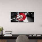 3 Piece Weightlifting Canvas Wall Art Painting Gym Training Poster Prints on Canvas Black White and Red PicturesBlack White and Red Pictures Art for Bedroom Bathroom Home Wall Decor Easy To Hang 12x16x3pcs - BCM0S5W7V