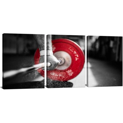 3 Piece Weightlifting Canvas Wall Art Painting Gym Training Poster Prints on Canvas Black White and Red PicturesBlack White and Red Pictures Art for Bedroom Bathroom Home Wall Decor Easy To Hang 12"x16"x3pcs - BCM0S5W7V