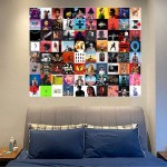 80 Pcs Album Cover Posters Aesthetic Wall Collage Kit 4x4 inch Album Cover for Wall Decor Unique Square Print Music Photos Pictures With Glue Dots Album Music Posters for Room Aesthetic - B0101VZ1C