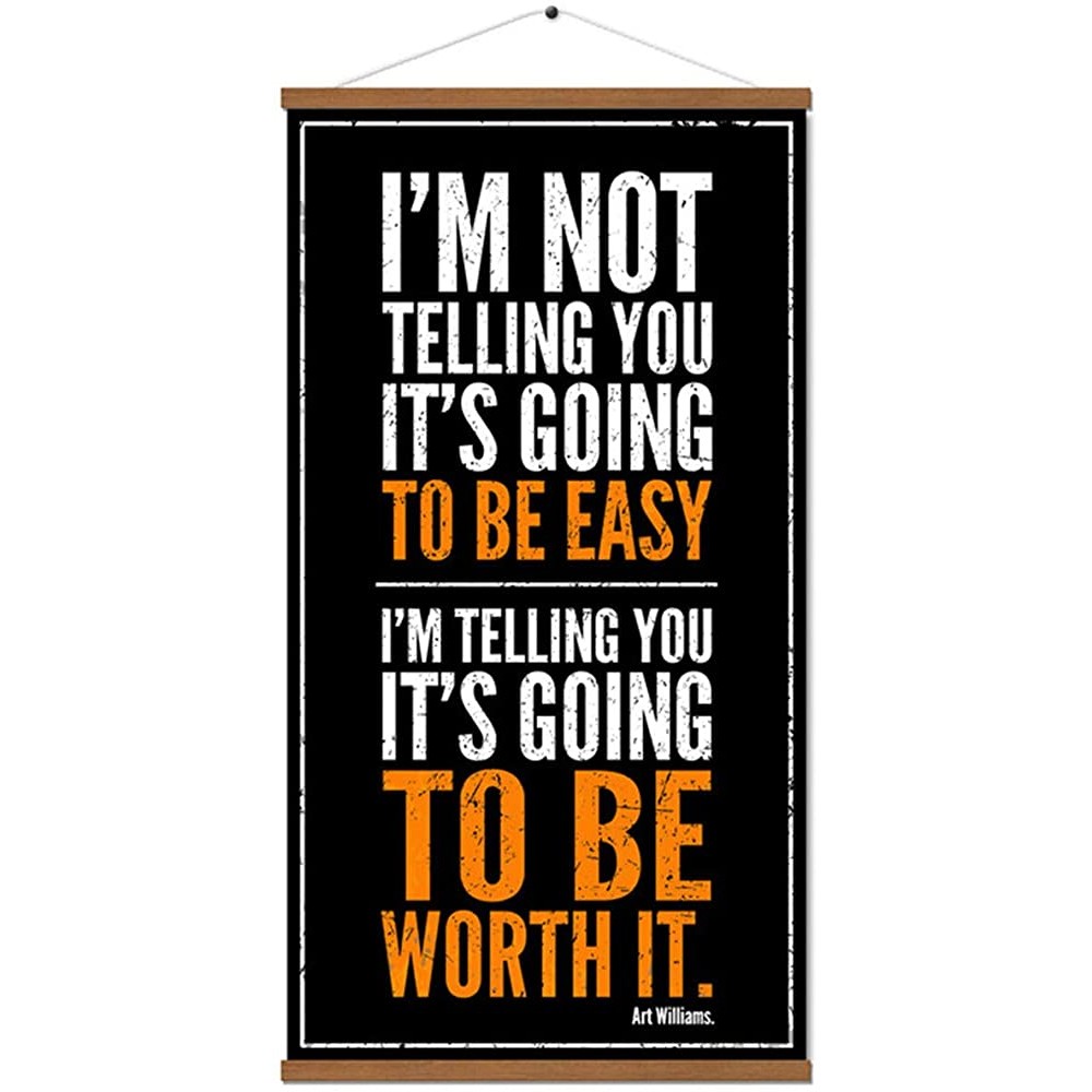 Arthur Williams Inspirational Print Quote Poster Motivational Positive Wall Art Office Classroom Living Room Decor with Frame 16x30 Inch 11 - BLEG8VA75