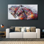 Canvas Prints Wall Art Abstract Horse Art Pop Art Funny Colorful Horse Animal Print Posters on Canvas Painting Home Decor Picture 24x48 - BMEHV2B8I