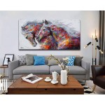 Canvas Prints Wall Art Abstract Horse Art Pop Art Funny Colorful Horse Animal Print Posters on Canvas Painting Home Decor Picture 24x48 - BMEHV2B8I