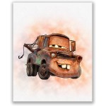 Cars Movie Poster Prints Set of 9 8 inches x 10 inches Watercolor Photos Lightning McQueen Tow Mater Doc Hudson Jackson Storm Cruz Ramirez - B54OAWS94