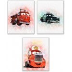 Cars Movie Poster Prints Set of 9 8 inches x 10 inches Watercolor Photos Lightning McQueen Tow Mater Doc Hudson Jackson Storm Cruz Ramirez - B54OAWS94