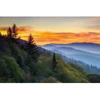 Great Smoky Mountains National Park Sunrise Photo Photograph Beach Sunset Palm Landscape Pictures Ocean Scenic Scenery Tropical Nature Photography Paradise Cool Wall Decor Art Print Poster 36x24 - B7Q9MCSOC