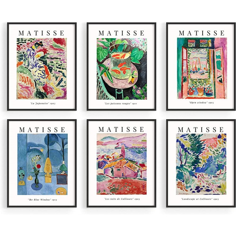 Haus and Hues Aesthetic Posters Matisse Poster Set of 6 Matisse Wall Art Wall Posters Aesthetic Matisse Prints Art Exhibition Poster Mattise Art Summer Matisse Art Print 11 x 14 UNFRAMED - BKNBKLREU