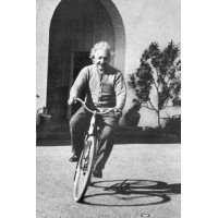 Laminated Albert Einstein-Bicycle Riding Celebrity Poster Print 24 by 36-Inch - BXGG3JYTH