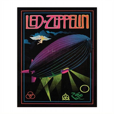 Led Zeppelin Band Poster Print- 8 x 10 Wall Print- Ready To Frame. Iconic Rock Band Logo Print Featuring"The Zeppelin Airship". Home-Studio-Bar-Dorm-Man Cave Decor. Perfect Gift For Zeppelin Fans. - BX9VCH3UG