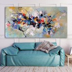 Modern Abstract Painting on Canvas Colorful Posters and Print Scandinavian Wall Art Picture for Living Room Home Decoration 85x170cm34x68inUnframed - BTRSUN6PC