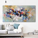 Modern Abstract Painting on Canvas Colorful Posters and Print Scandinavian Wall Art Picture for Living Room Home Decoration 85x170cm34x68inUnframed - BTRSUN6PC