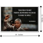 Nelson Mandela Poster Quote “Education is the most powerful weapon which you can use to change the world.” Motivational Educational Inspirational Poster 12-Inches by 18-Inches Print Wall Art CAP00052 - BN76VP787