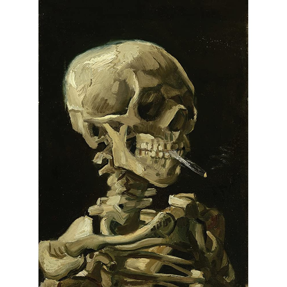 Palace Learning Vincent Van Gogh Skull with Cigarette 1885 Art Poster Print 18 x 24 Laminated Van Gogh Skeleton - BXCZUM8OT