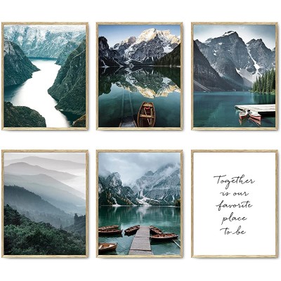 Scandinavia Travel Wall Art Prints Set of 6 Mountain Pictures Wall Decor Natural Landscape Photography Poster Canvas Print Wall Art Pictures Living Room Decor Home Decor 8"x10" UNFRAMED - B7K44PPOR