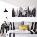 Scenery Watercolor Painting 3 Pieces Canvas Wall Art For Living Room Wall Decor For Bedroom Decorations Modern Office Home Decoration Black And White Forest Landscape Posters Canvas Prints Artwork - BYRQSVPYJ
