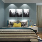 Scenery Watercolor Painting 3 Pieces Canvas Wall Art For Living Room Wall Decor For Bedroom Decorations Modern Office Home Decoration Black And White Forest Landscape Posters Canvas Prints Artwork - BYRQSVPYJ