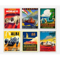 Set of 6 Car Racing Grand Prix Posters F Poster Formula Poster Car racing Print Motor Racing Poster 1930 1936 1937 1952 1966 1970 11 x 17 - B341FMWAQ