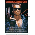 The Terminator Key Art with Credits Action Movie SciFi Gun Classic 1984 Retro Vintage Style Cool Wall Decor Art Print Poster 24x36 - BV75XTD13