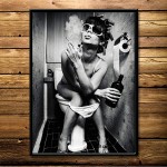 VIAYA Fashion Toilet Sexy Woman Beauty Canvas Prints Wall Art Black and White Picture Print Poster Modern Art Decor Painting for Living Room Bedroom Home DecorationsUnframed,16x20inches - BSUWOARJE