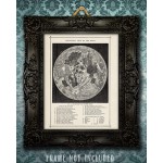 Vintage Antique Map of the Moon Wall Art Print 11x14 Unframed Poster Makes a Great Moon Phases Gift Under $15 for Space Lovers and Astronomers - BSCYZ74E0