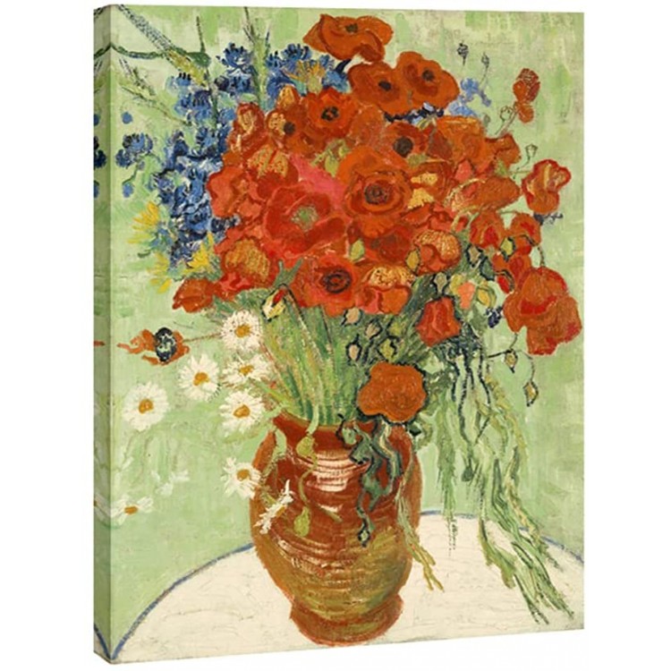 Wieco Art Red Poppies and Daisies Large Canvas Prints Wall Art of Van Gogh Famous Artwork Floral Oil Paintings Reproduction Abstract HD Classical Flowers Pictures for Living Room Home Decor - BUP7WQKUF