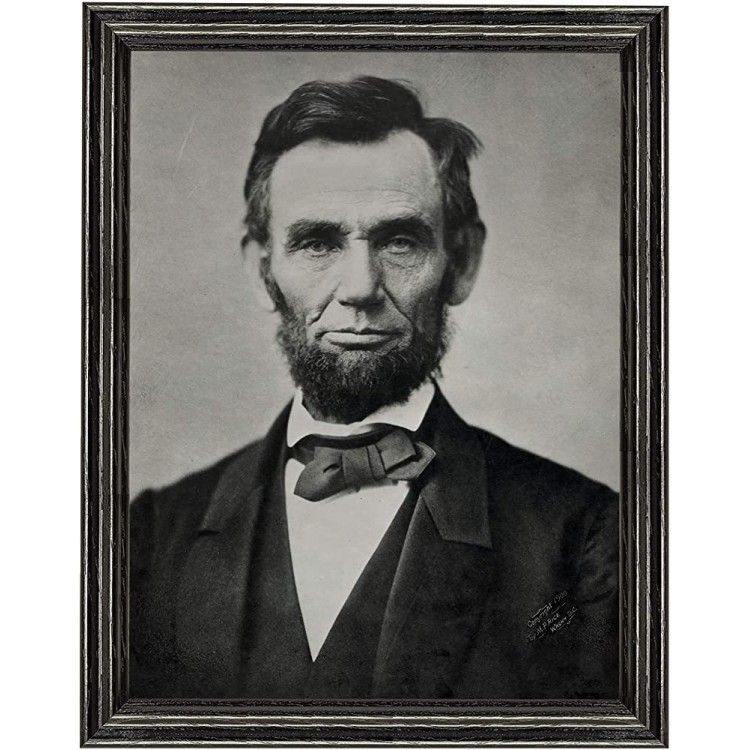 Abraham Lincoln Photograph in a Black Frame Historical Artwork from 1863 11 x 14 Matte - BRIPJYOAQ