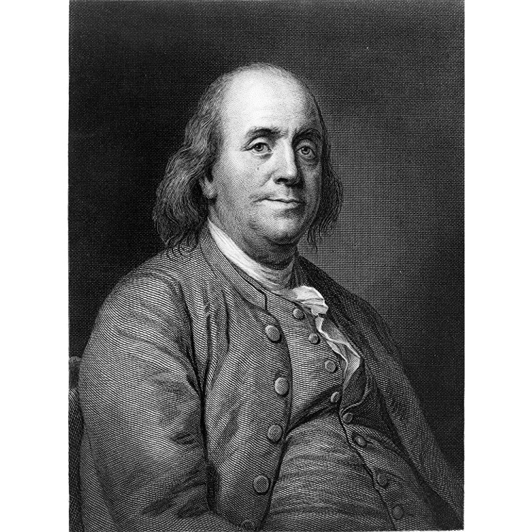 Benjamin Franklin Photograph Historical Artwork from 1868 8.5 x 11 Semi-Gloss - B1DG1NDLI