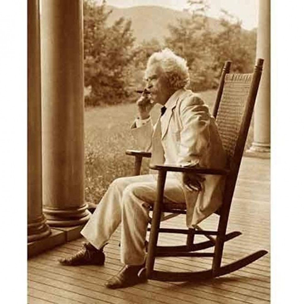 DS Decor Photos Quality Digital Print of a Vintage Photograph Mark Twain On Porch.Sepia Tone 11x14 inches Matte Finish - B97399J8E