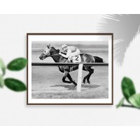 Historic Photos 1937 Photo Johnny Red Pollard Jockeying Seabiscuit to Win The 28th Yonkers Handicap at Empire City Race Track Graphic. 8x10 Photograph Ready to Frame - BXT8QRJSV