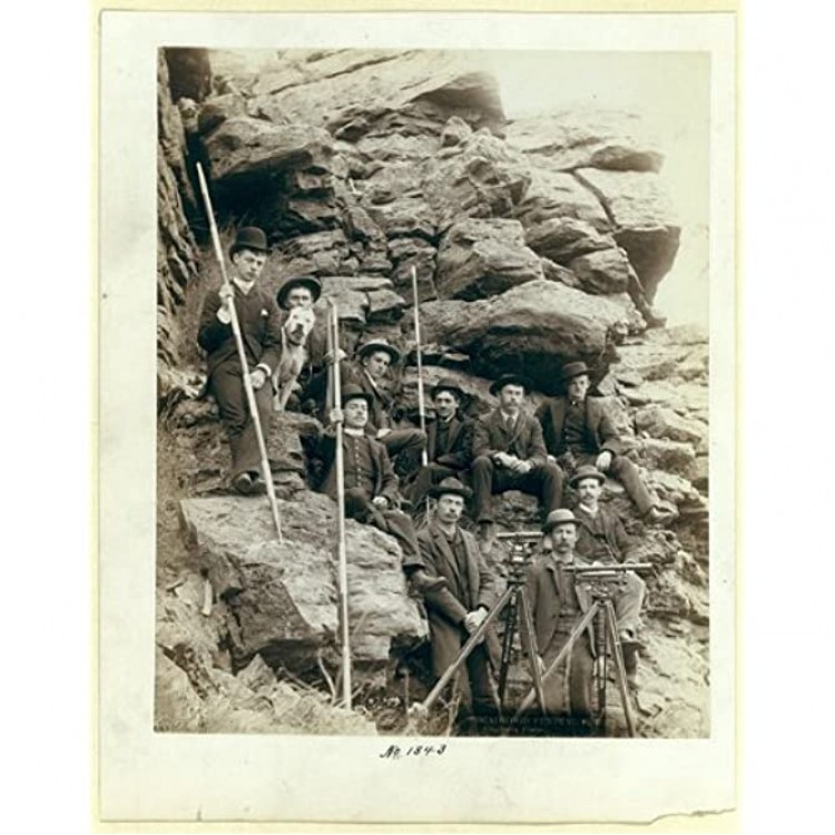 INFINITE PHOTOGRAPHS Photo: Deadwood Central R.R. Engineer Corps,Railroad,South Dakota,Land Surveyors,1888 - BZU471GAF
