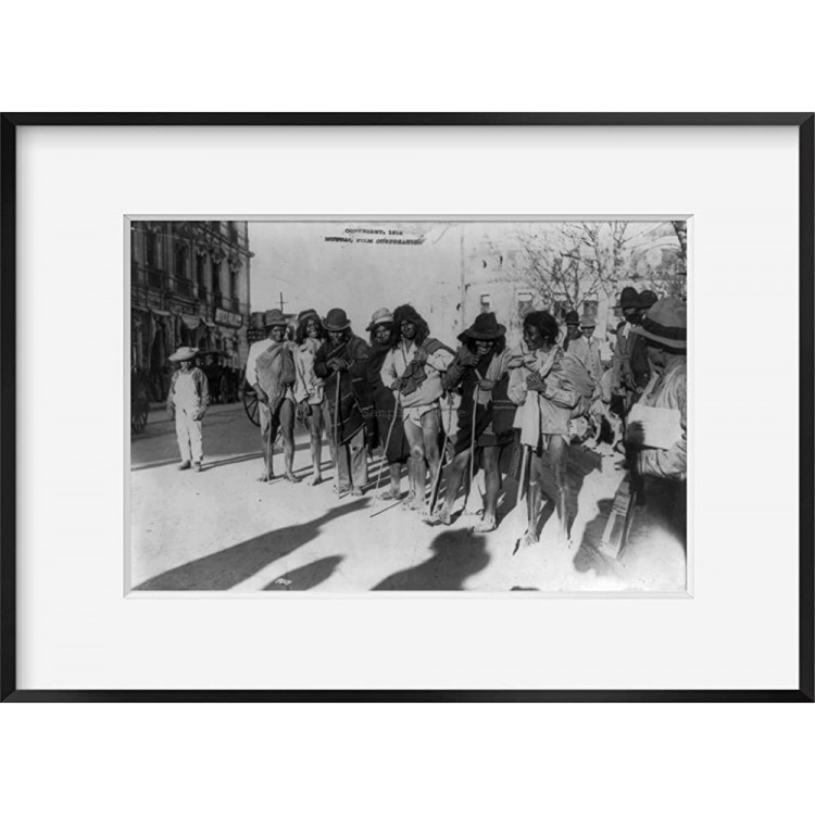 INFINITE PHOTOGRAPHS Photo: Mexican Revolution,1913-1914: Poorly Dressed Indians in a Row with Walking Stick - BO853GPRB