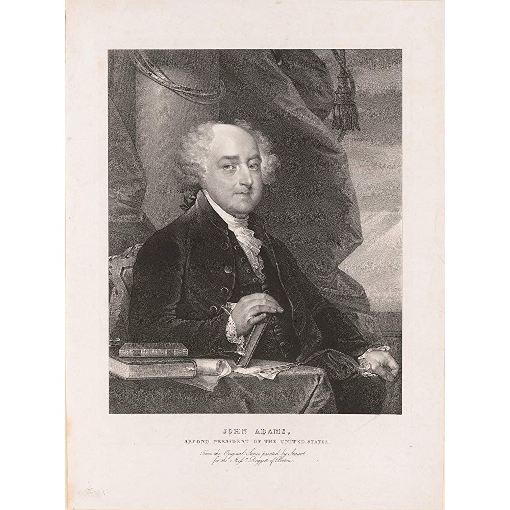 John Adams Photograph Historical Artwork from 1828 US President Portrait 8 x 10 Matte - B00P06IQ8