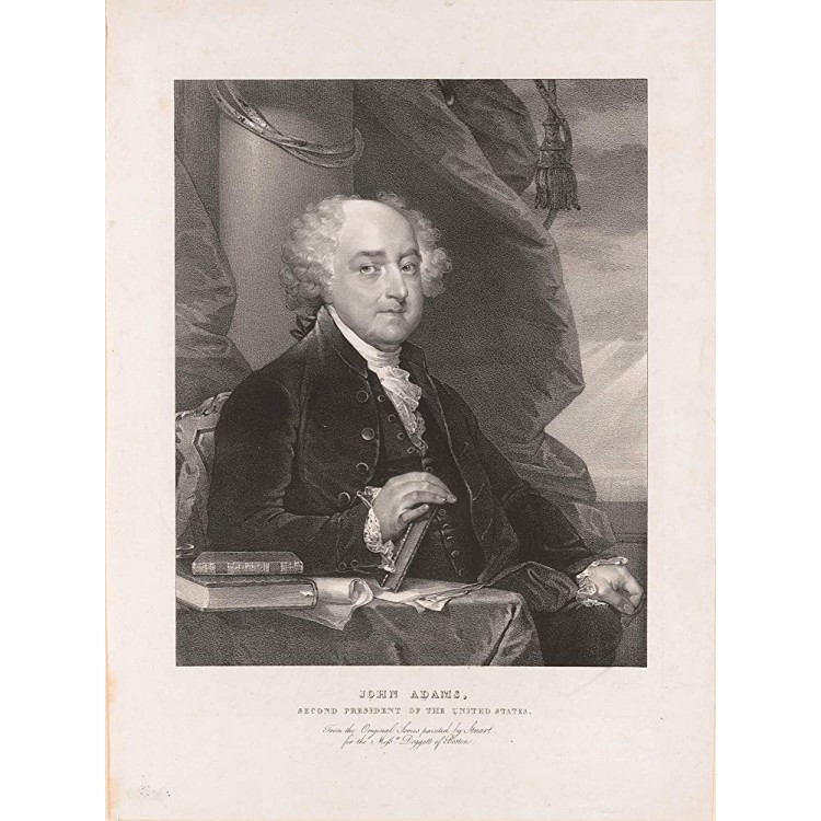 John Adams Photograph Historical Artwork from 1828 US President Portrait 8 x 10 Matte - B00P06IQ8