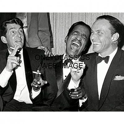 OnlyClassics Frank Sinatra Dean Martin Sammy Davis 8X10 Photo The Rat Pack Laughing & Smoking - BM3EVNNLD