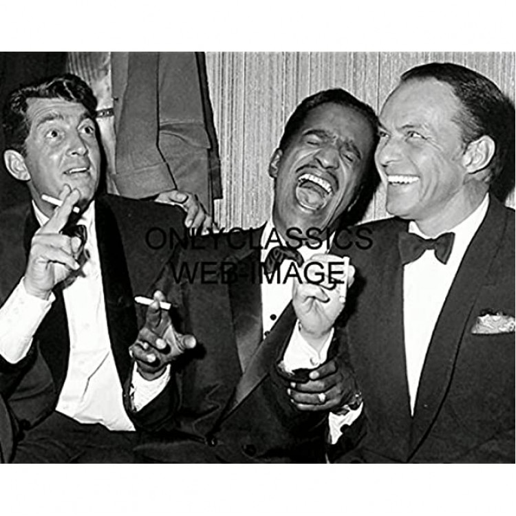 OnlyClassics Frank Sinatra Dean Martin Sammy Davis 8X10 Photo The Rat Pack Laughing & Smoking - BM3EVNNLD