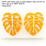 1.25 Wide 3mm Deep Flat Monstera Leaf With Hole Shiny Silicone Earring Mold For Resin MP107 - BGYPV7J56