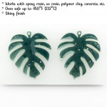 2 Long 3mm Deep Flat Monstera Leaf With Hole Shiny Silicone Earring Mold For Resin MP041 - BCY5CNYTM