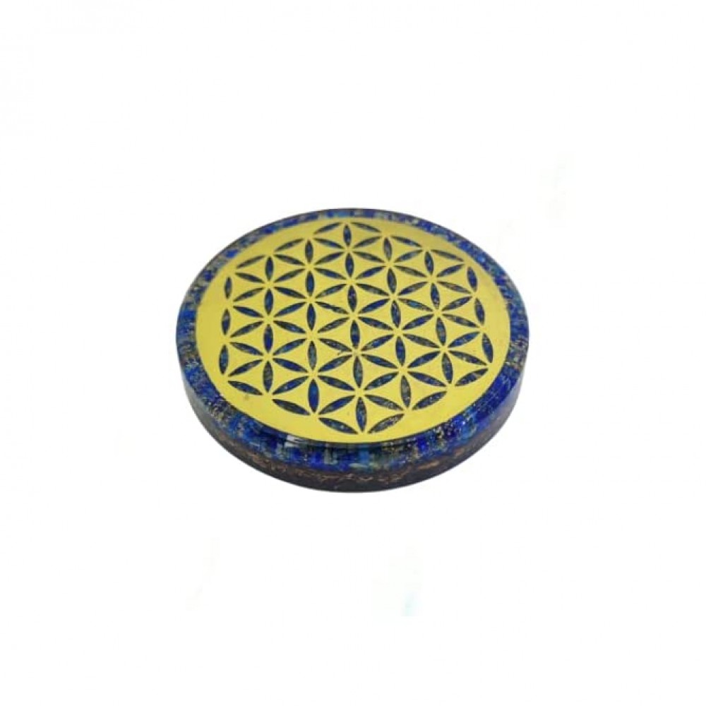 Asra Crystal Water Charging Plate with Lapis Lazuli Healing Crystals and Flower of Life –Orgone Charging Coaster Reversible Dome for Spiritual Cleansing and E-Energy Protection - B2N8DR6ZU