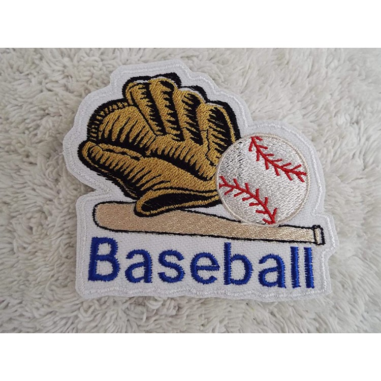 Baseball Bat Glove Embroidered Iron-on Patch - BIEPNQMQH