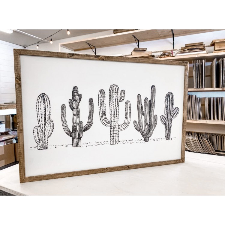 Cactus Wooden Artwork | Desert Wall Decor | Southwest Wood Wall Art | Cactus Wall Art | Desert Wall Art | Boho Wall Art | Wood Wall Decor - BTEO2CME5