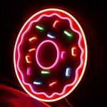Donut LED Neon Sign Wall Decor Neon Sign Bedroom - BQX8LK92U